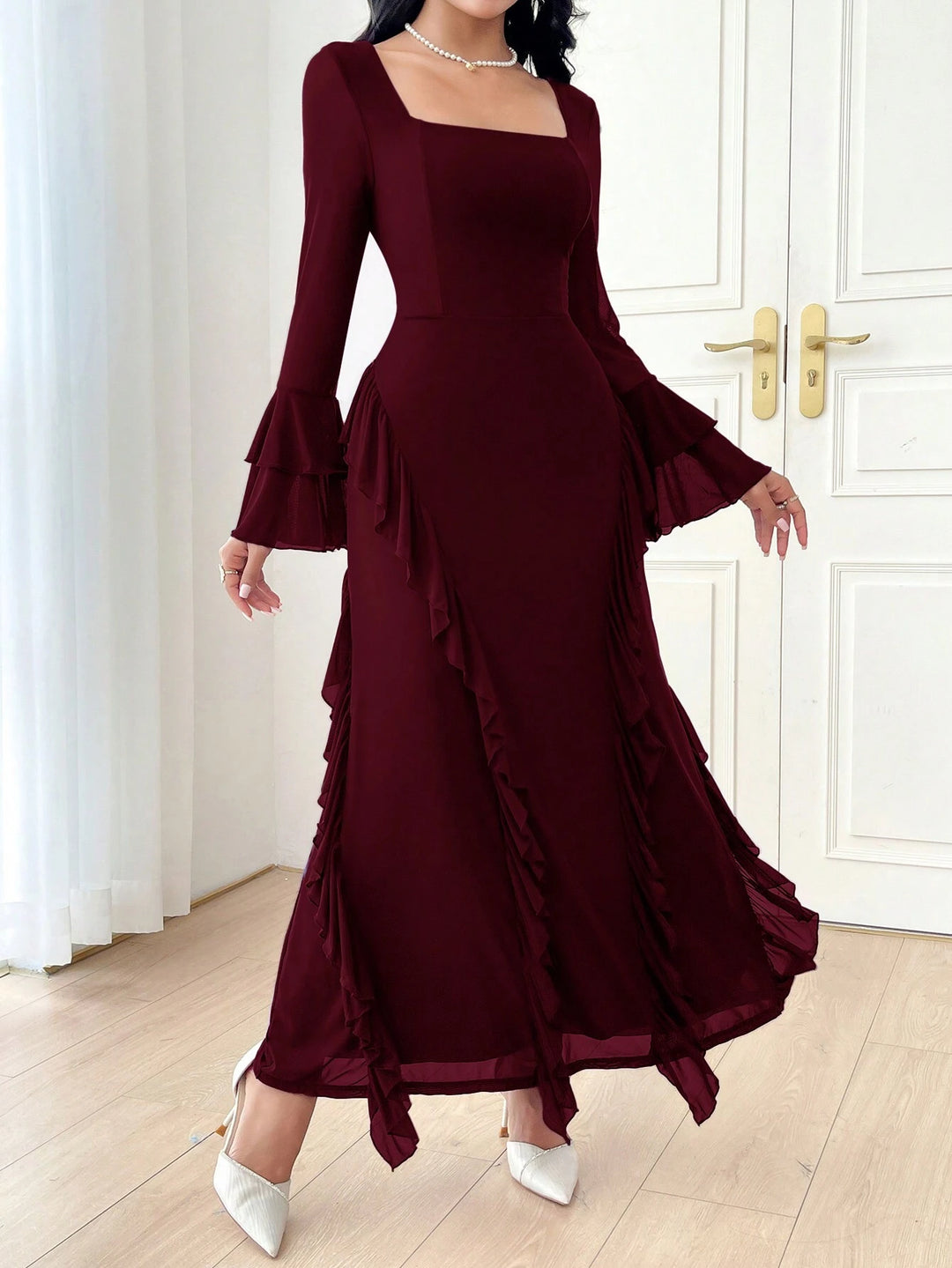 Rochie maxi SHEIN, vișiniu