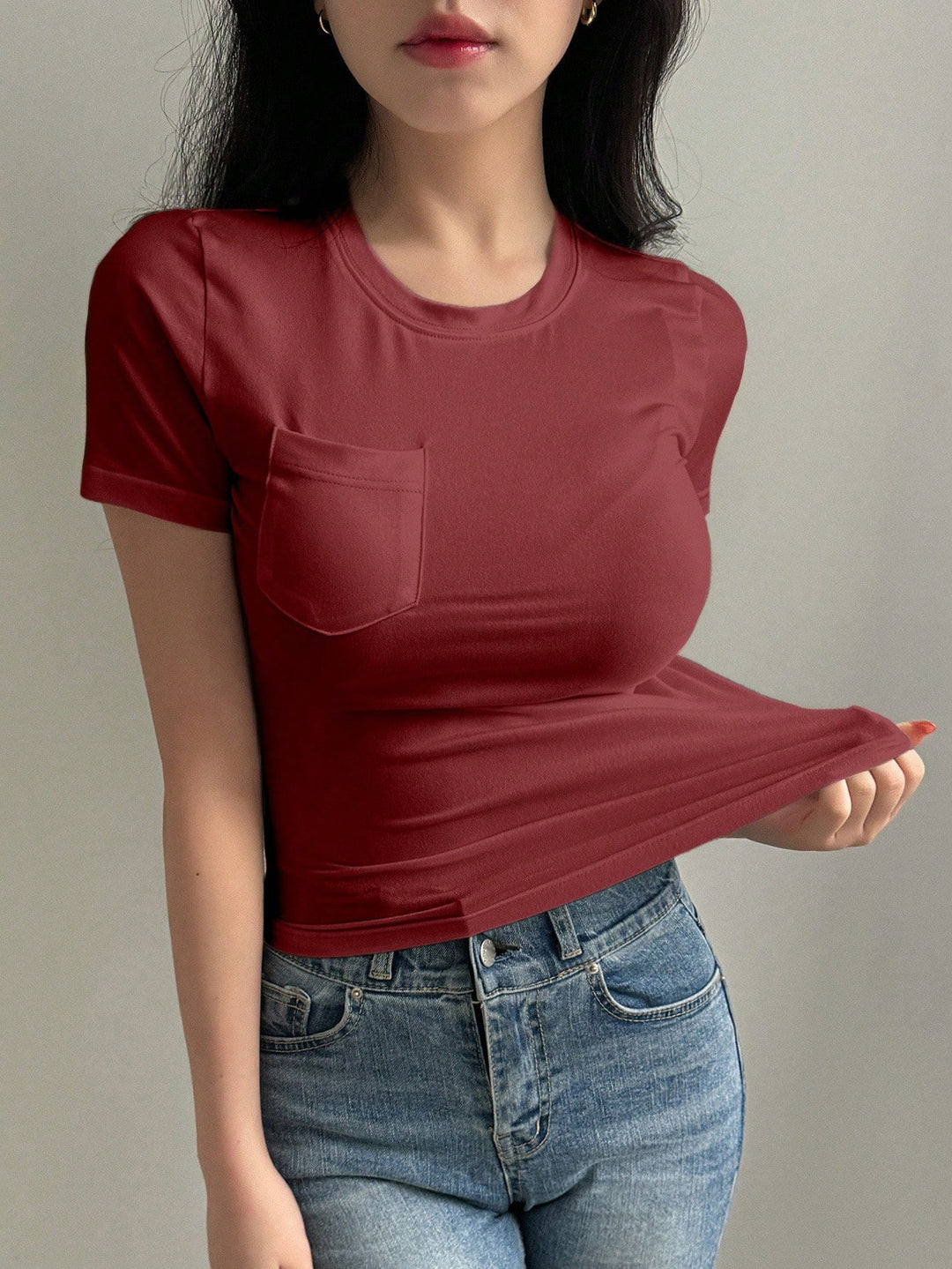 Tricou SHEIN, vișiniu