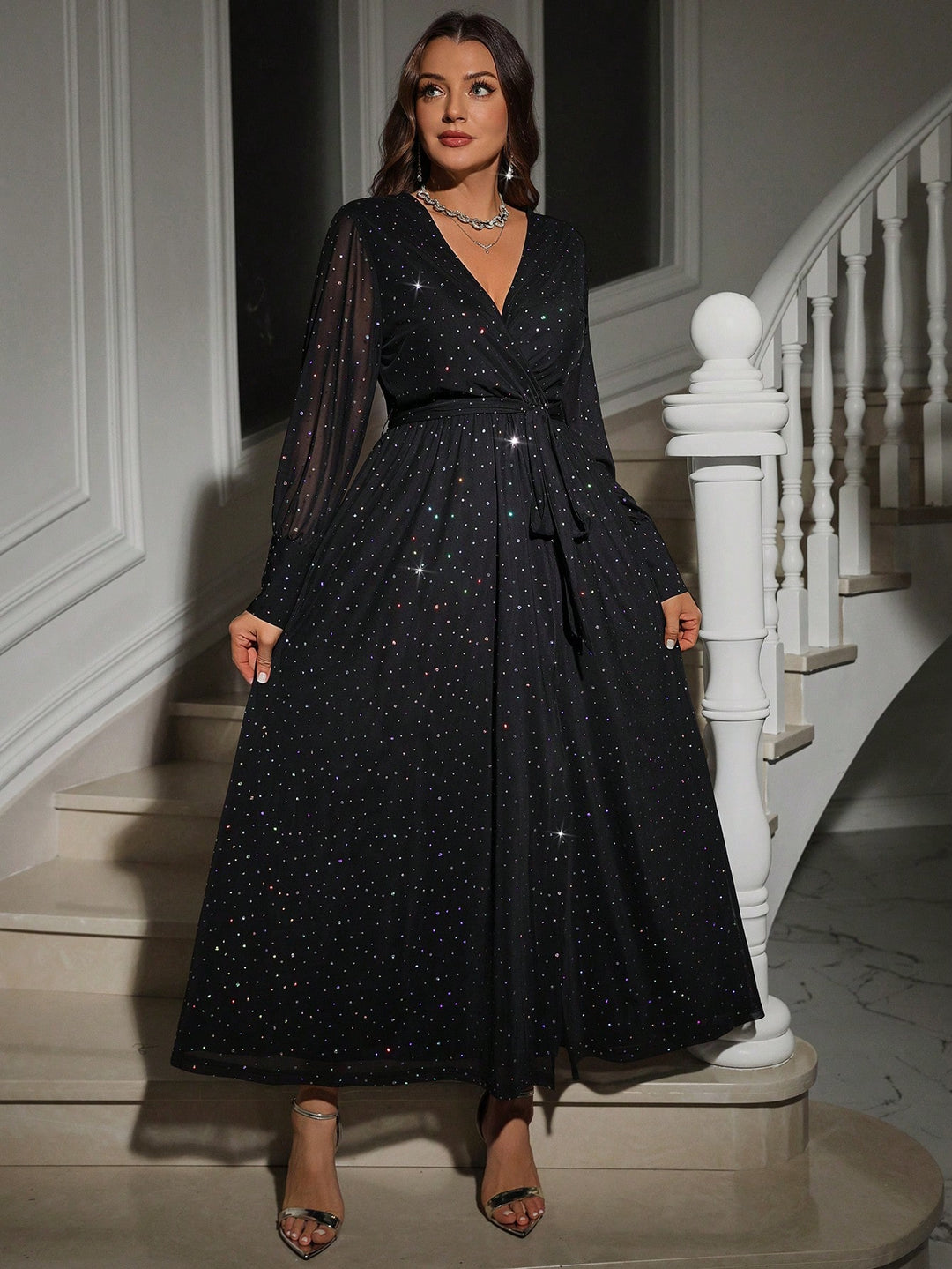 SHEIN maxi ruha, fekete