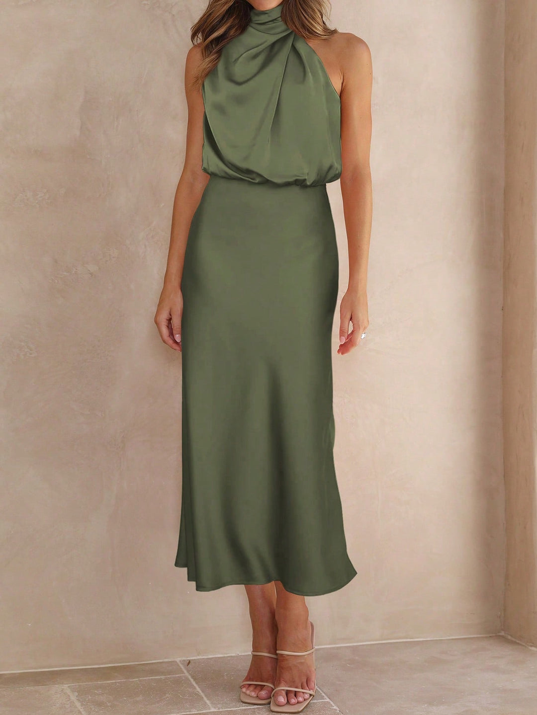 Rochie midi SHEIN, kaki