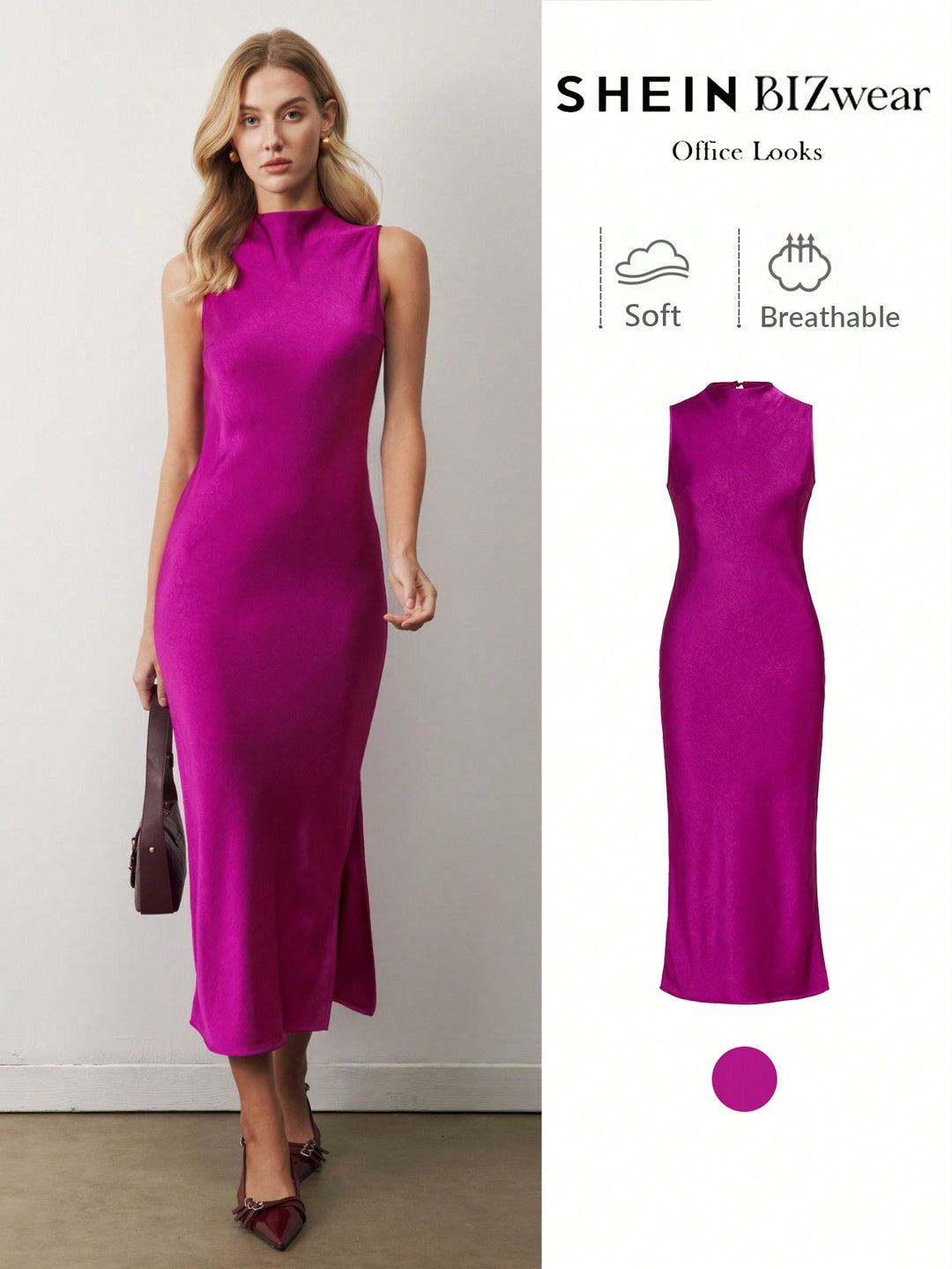 Rochie midi SHEIN, mov