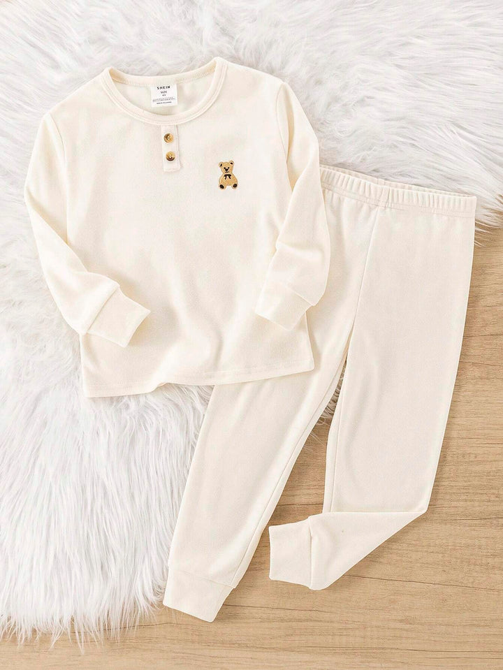 Compleu pijamale SHEIN, crem