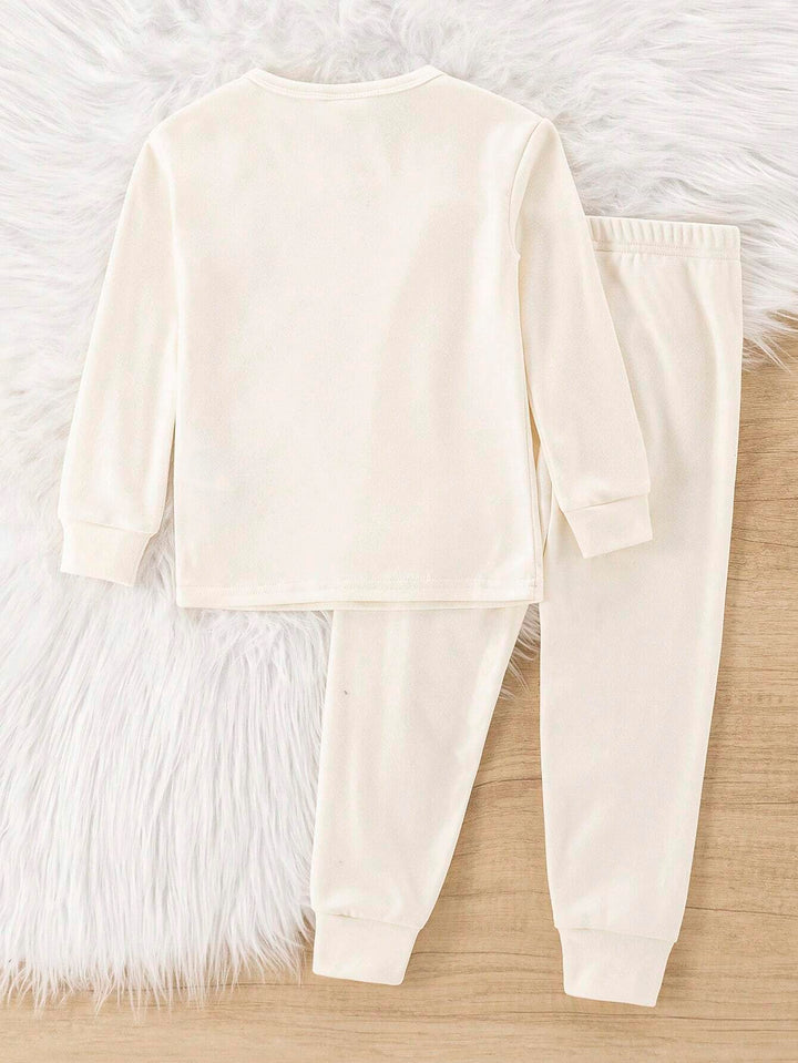 Compleu pijamale SHEIN, crem
