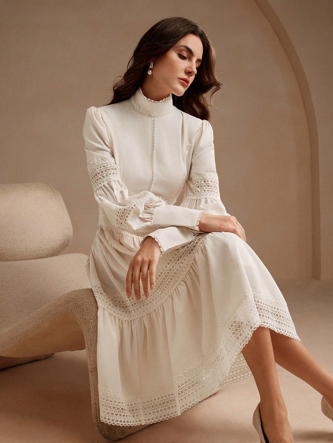 Rochie midi SHEIN, alb