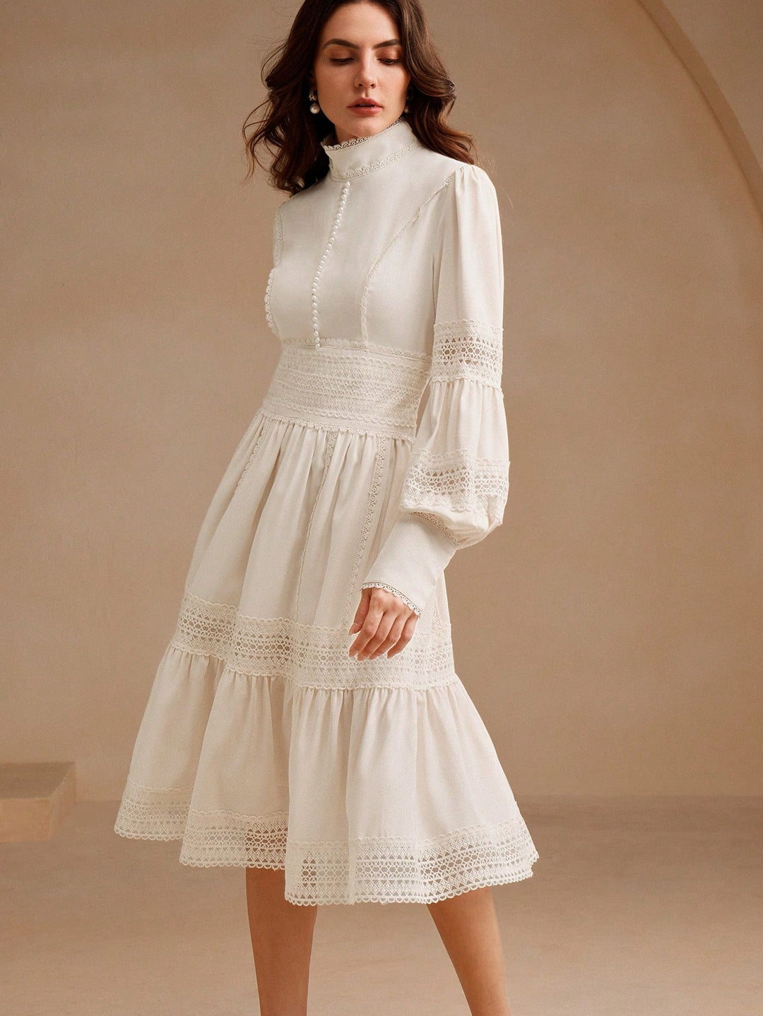Rochie midi SHEIN, alb