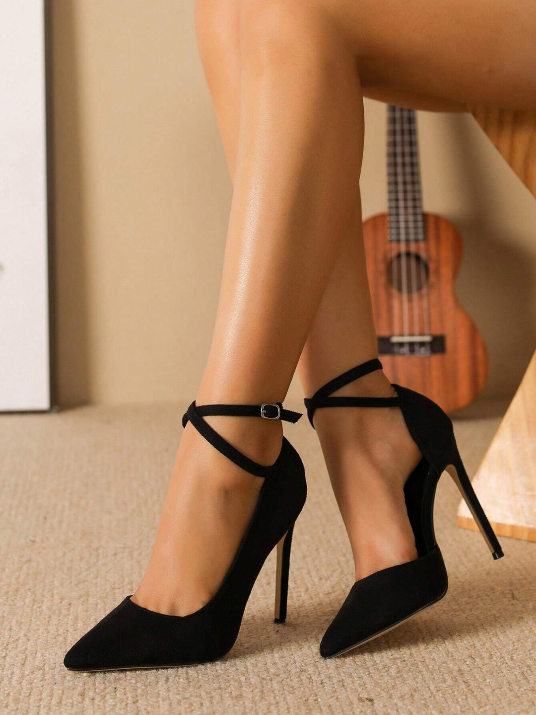 Pantofi cu toc SHEIN, negru