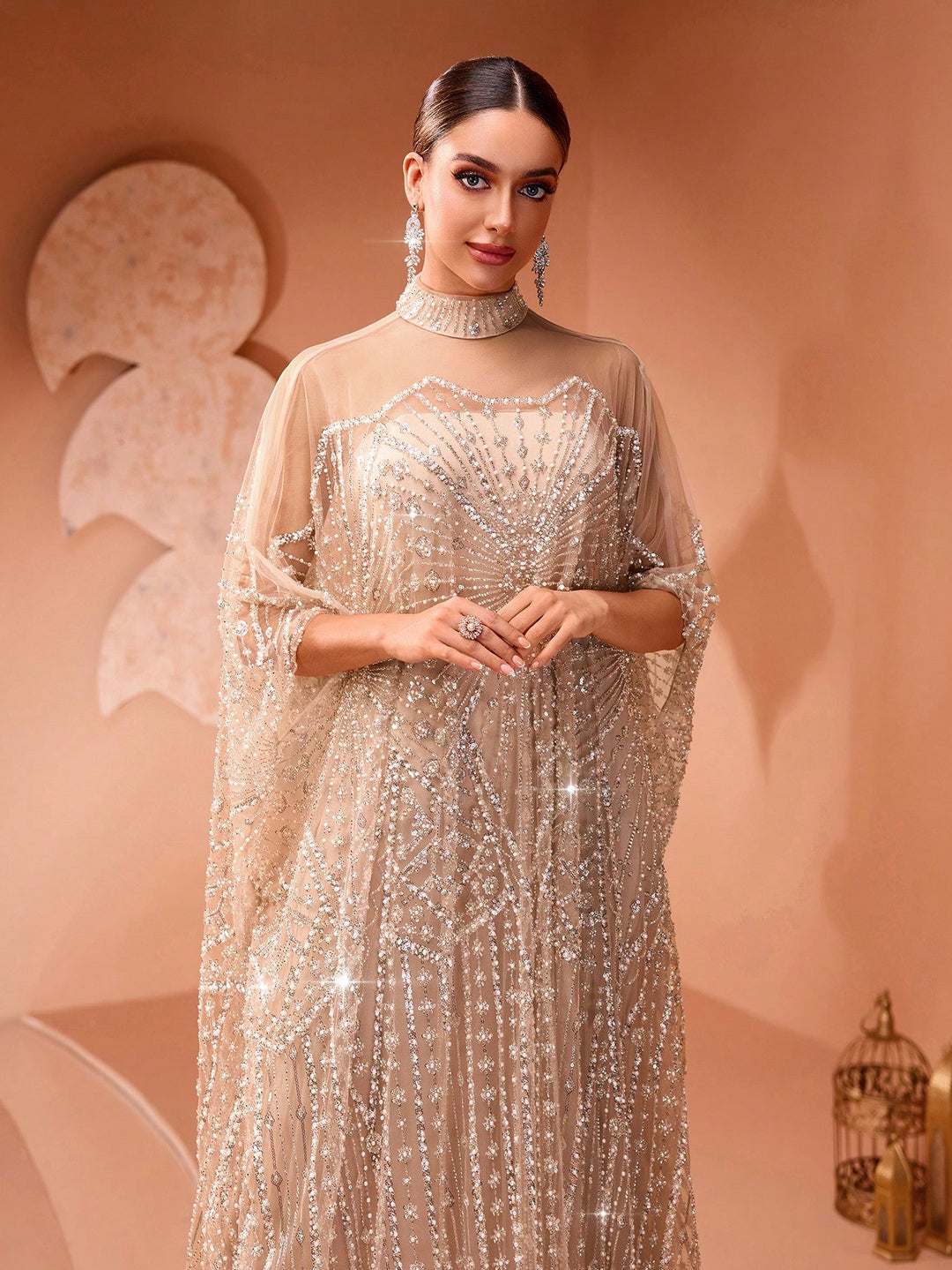 Rochie de ocazie SHEIN, crem