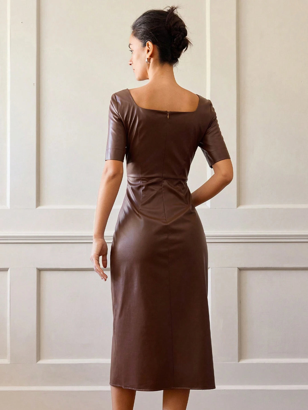 Rochie midi SHEIN, maro