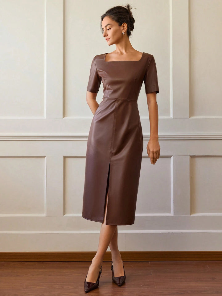 Rochie midi SHEIN, maro