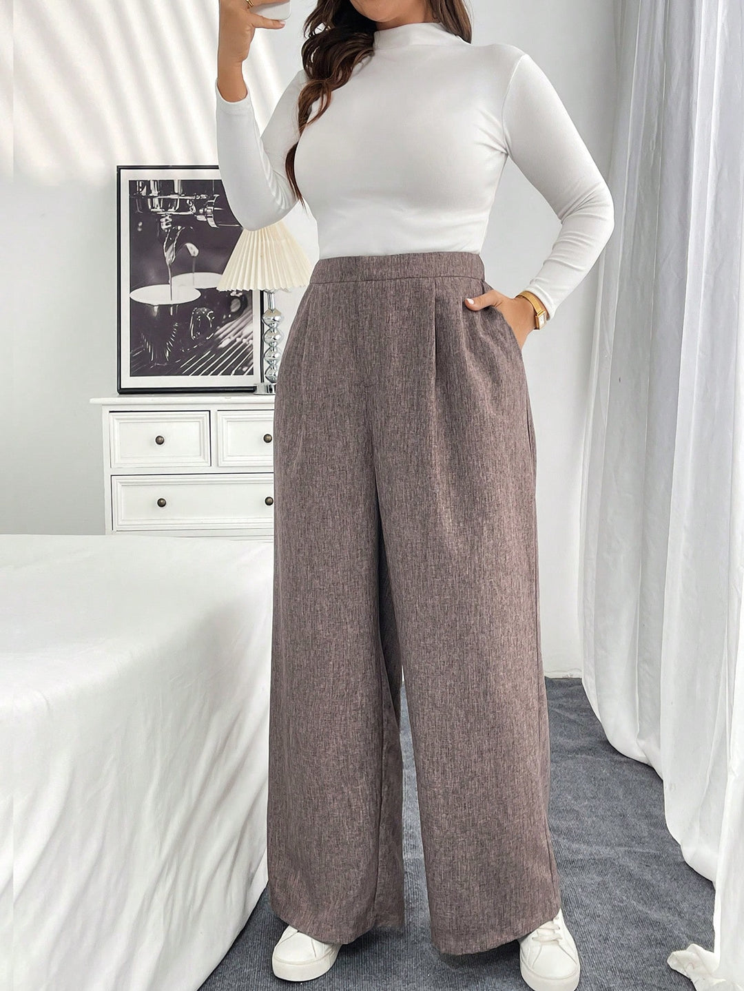 Pantaloni SHEIN, kaki