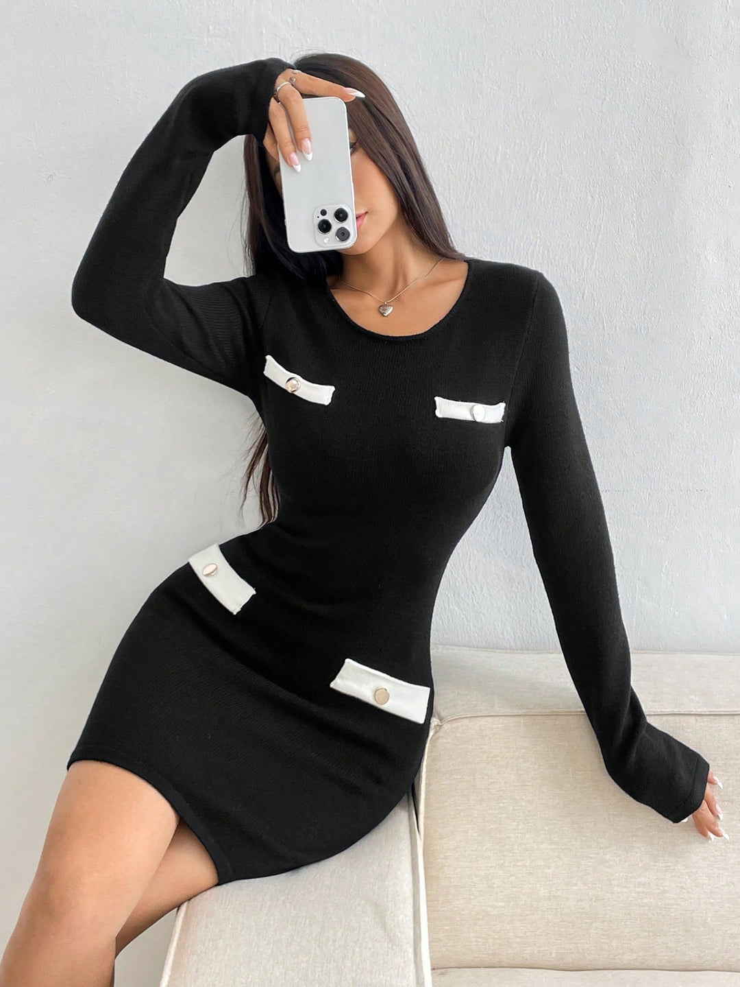 Rochie mini SHEIN, negru