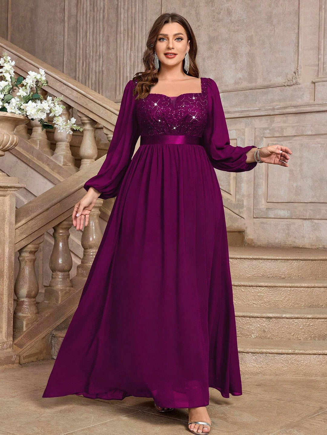Rochie de ocazie SHEIN, vișiniu
