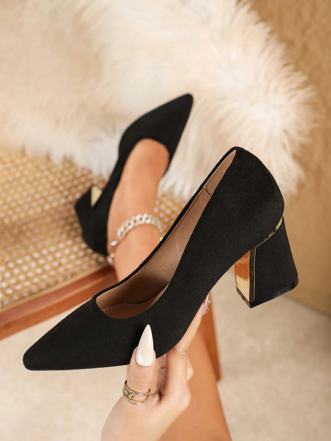 Pantofi cu toc SHEIN, negru