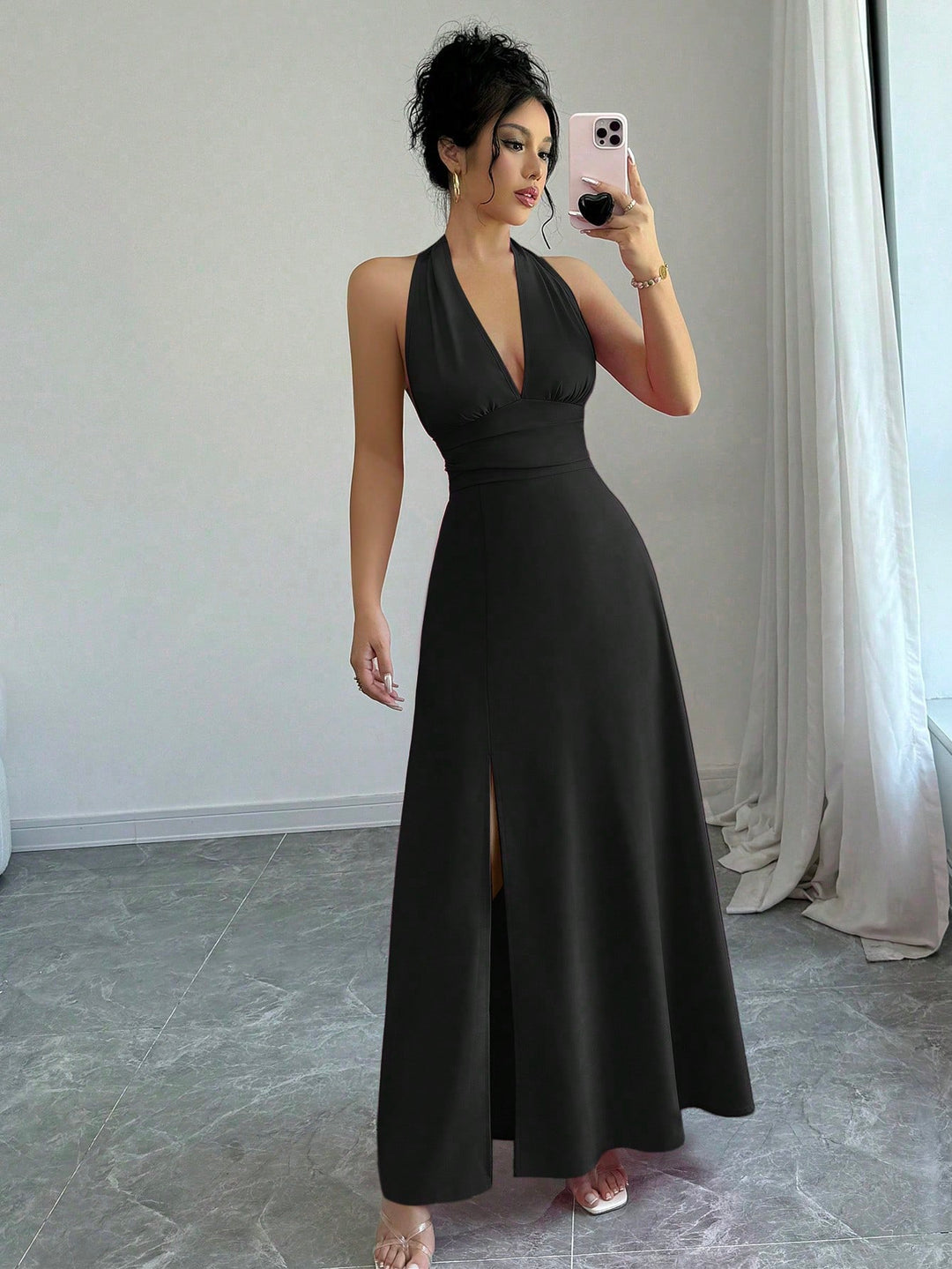 SHEIN maxi ruha, fekete