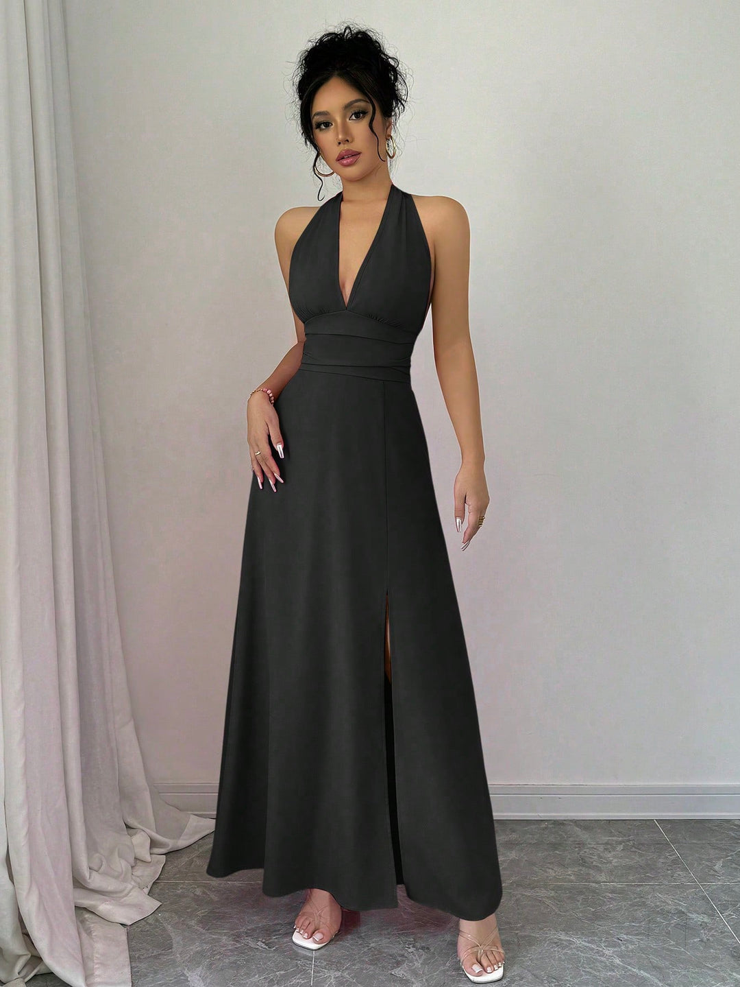 SHEIN maxi ruha, fekete