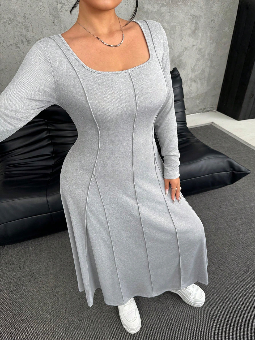 Rochie maxi SHEIN, gri