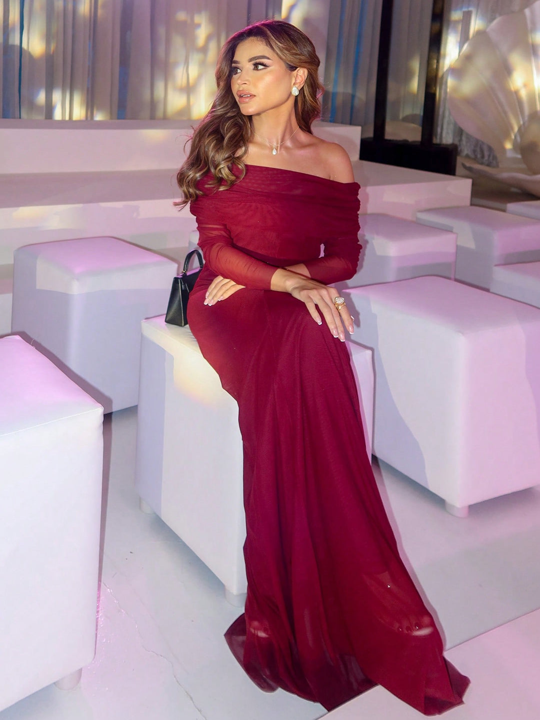 Rochie maxi SHEIN, vișiniu