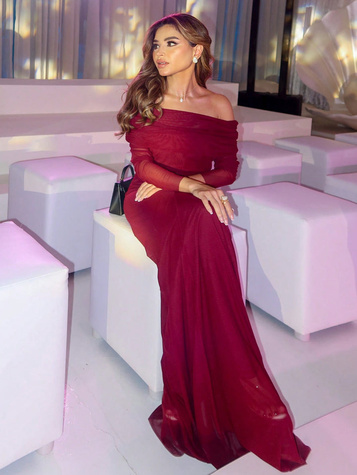 Rochie maxi SHEIN, vișiniu