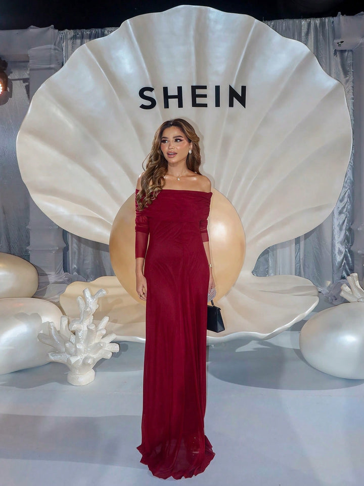 Rochie maxi SHEIN, vișiniu