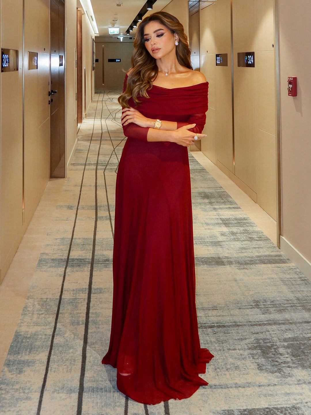Rochie maxi SHEIN, vișiniu