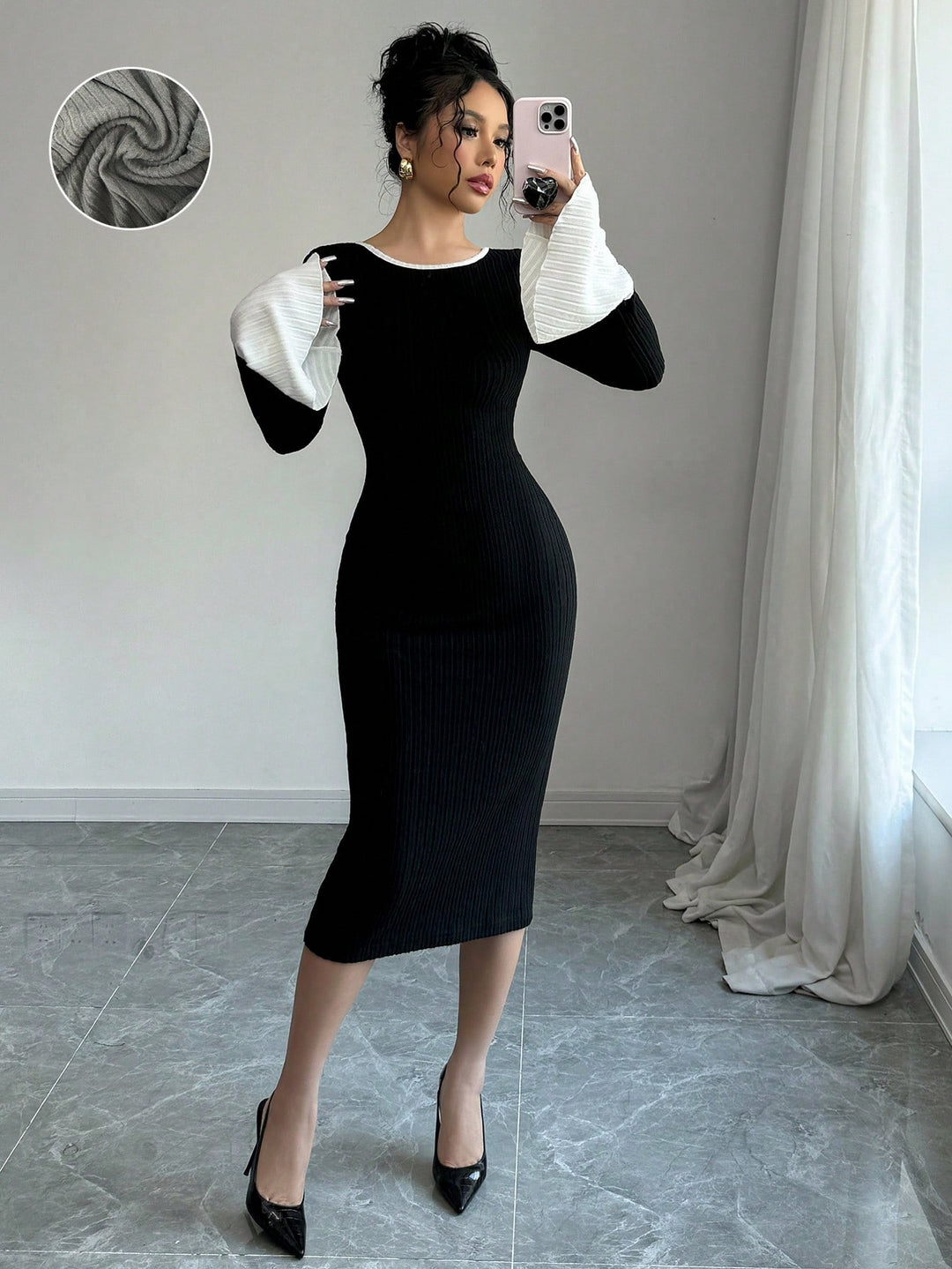 Rochie midi SHEIN, mix culori