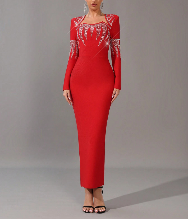 Rochie maxi Shein Belle, roșu