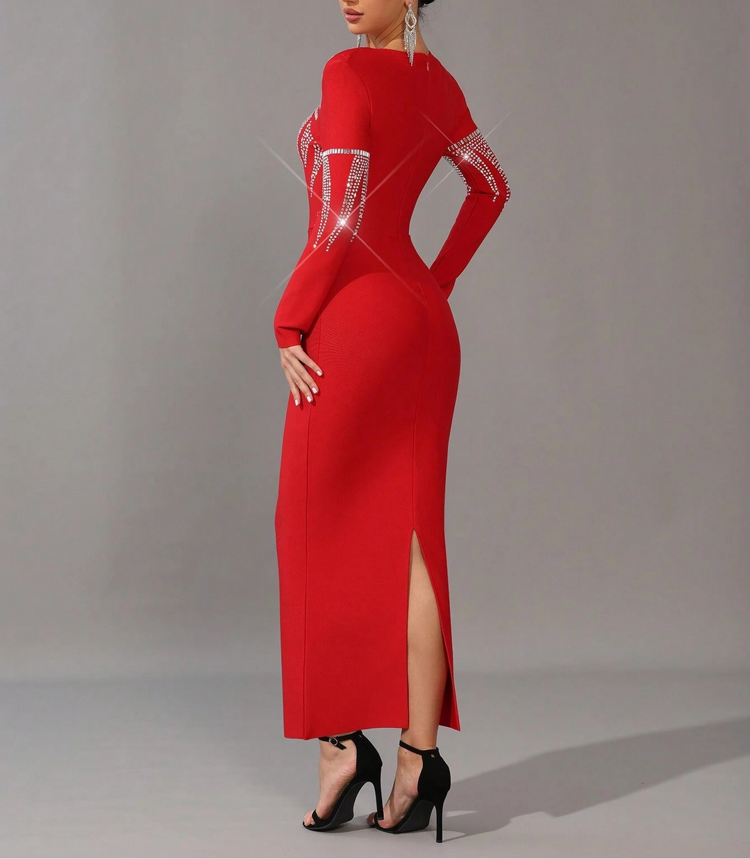 Rochie maxi Shein Belle, roșu