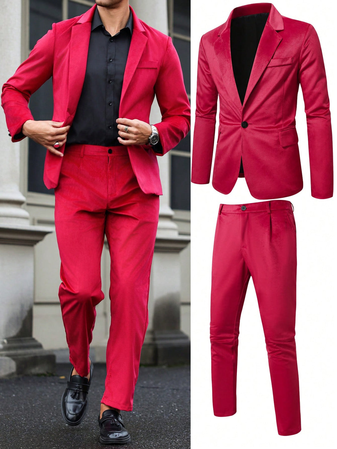 Costum SHEIN, vișiniu
