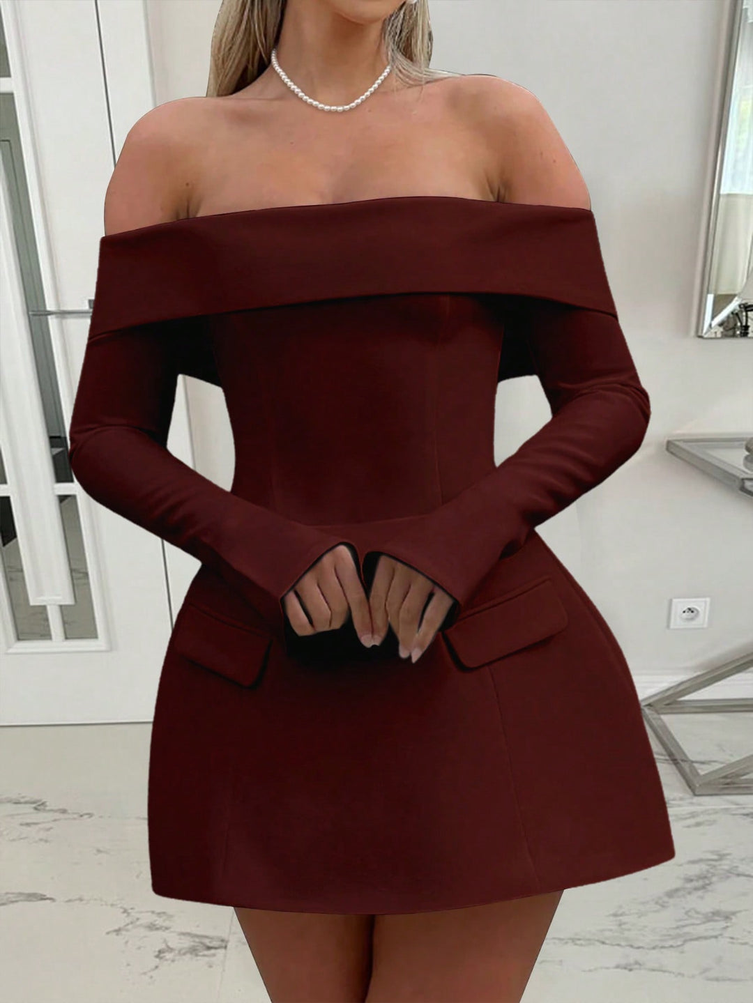 Rochie mini SHEIN, maro