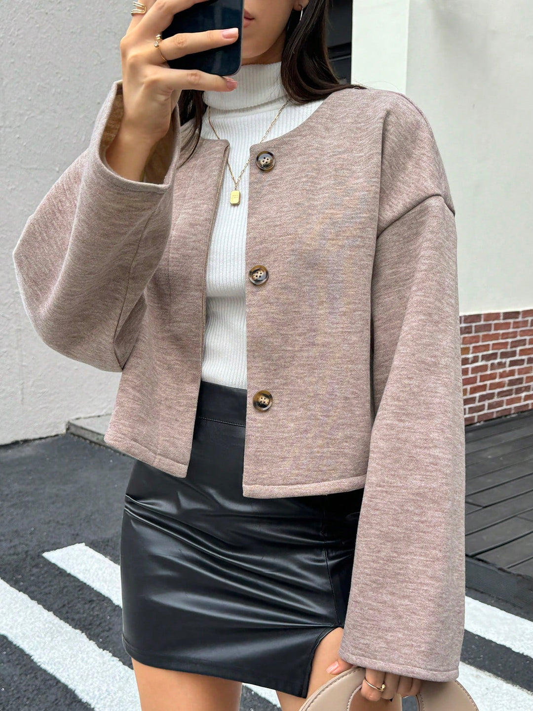 SHEIN kabát, khaki