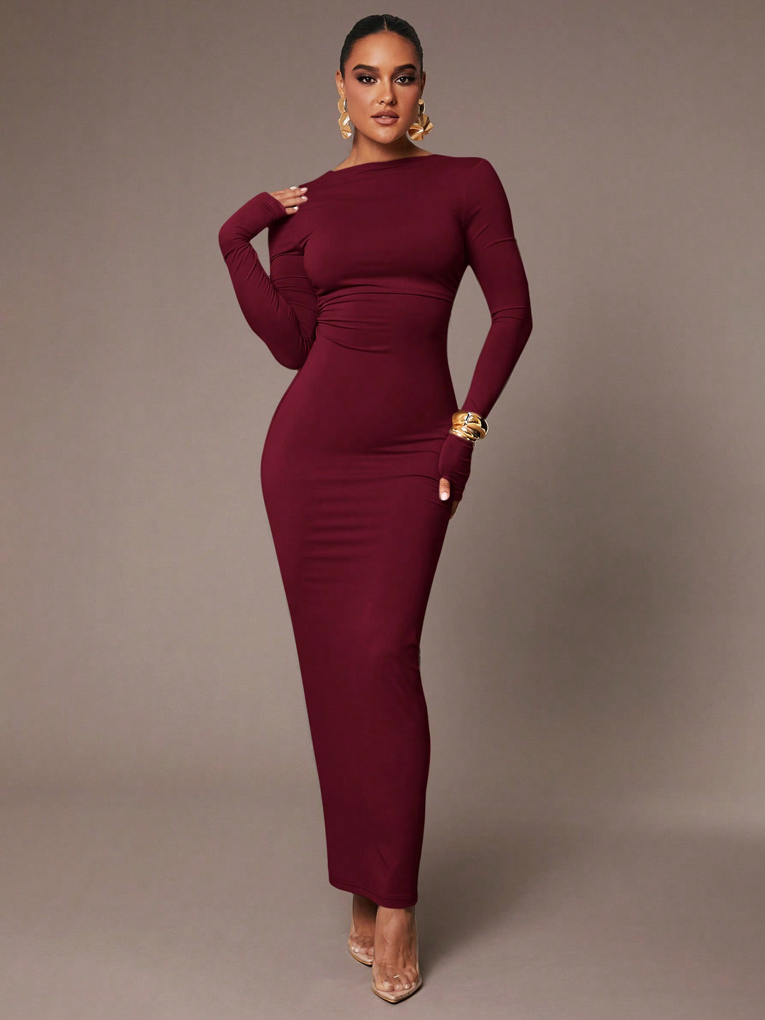 Rochie maxi SHEIN, vișiniu