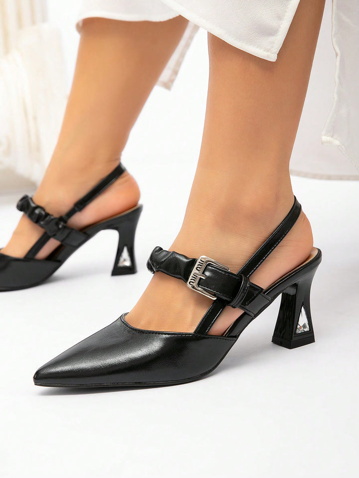 Pantofi cu toc SHEIN, negru