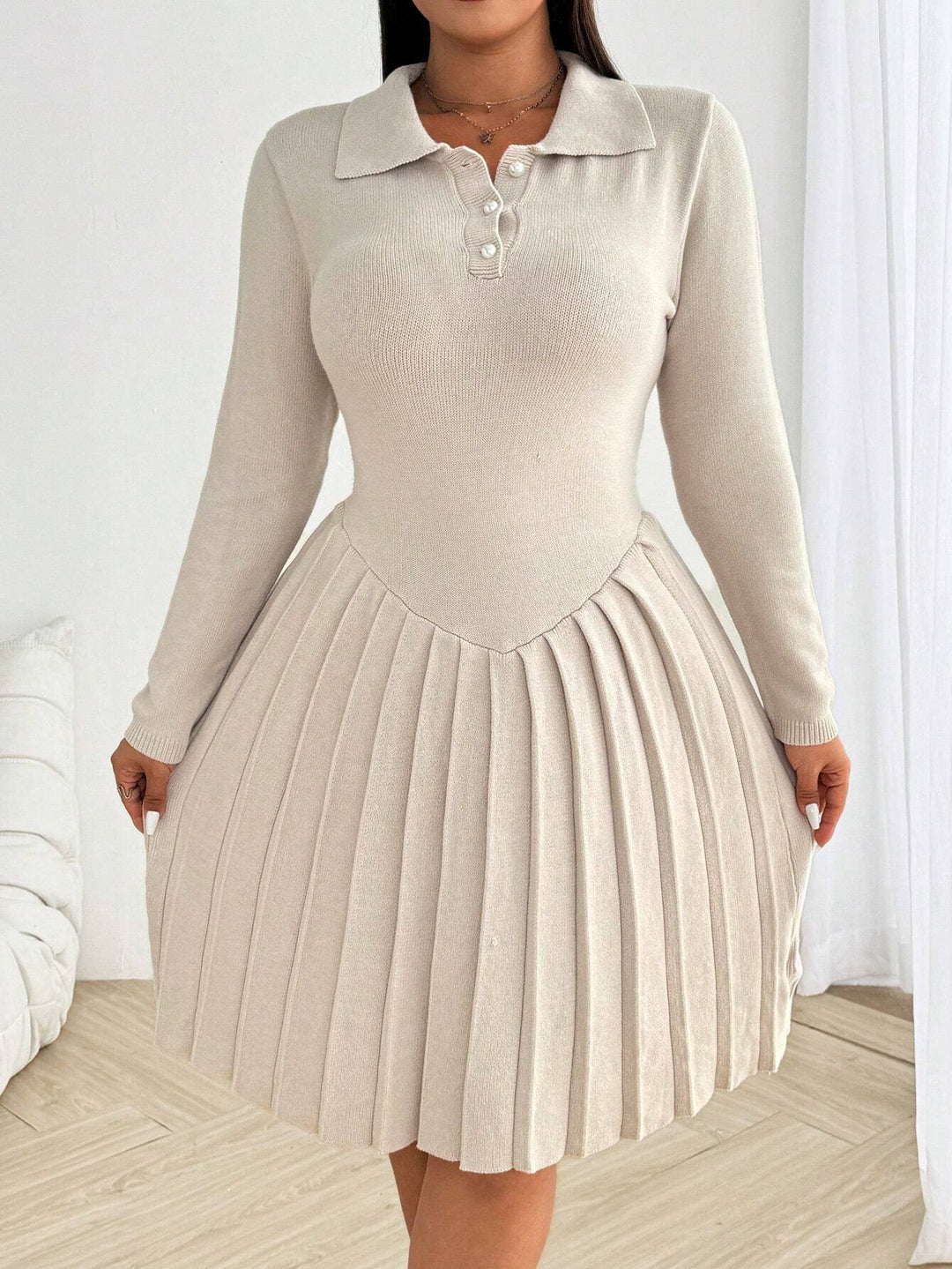 Rochie mini SHEIN, crem