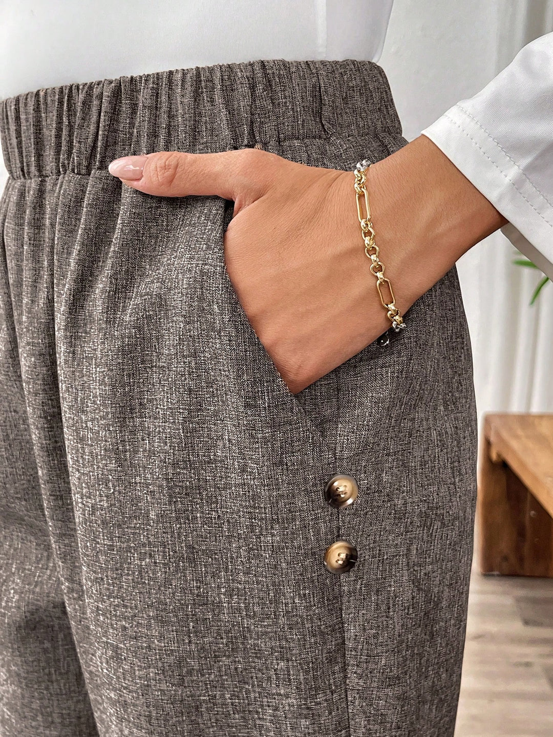 Pantaloni SHEIN, maro