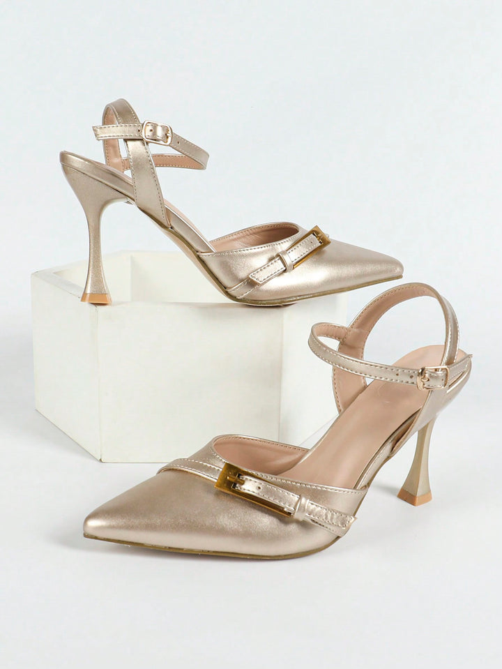 Pantofi cu toc SHEIN, auriu