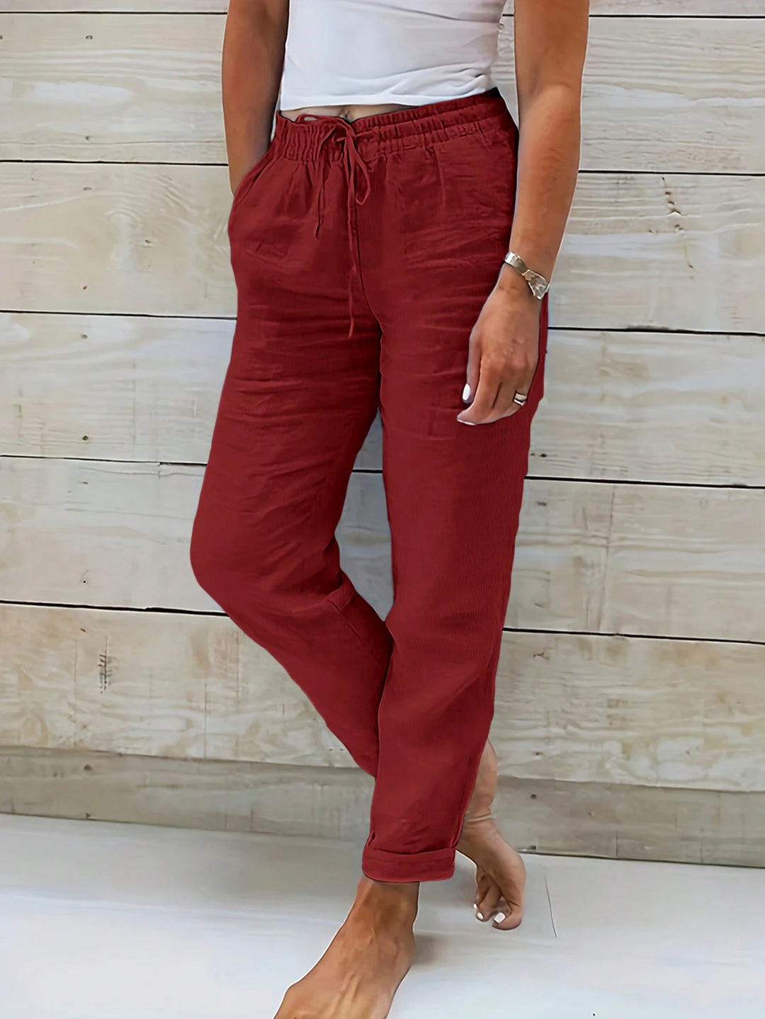 Pantaloni SHEIN, roșu