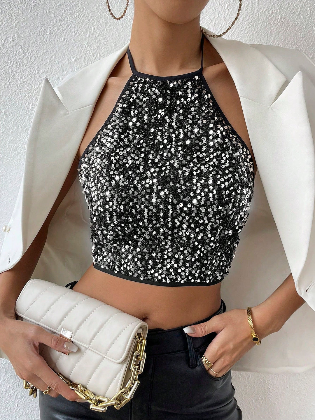 Top SHEIN, negru