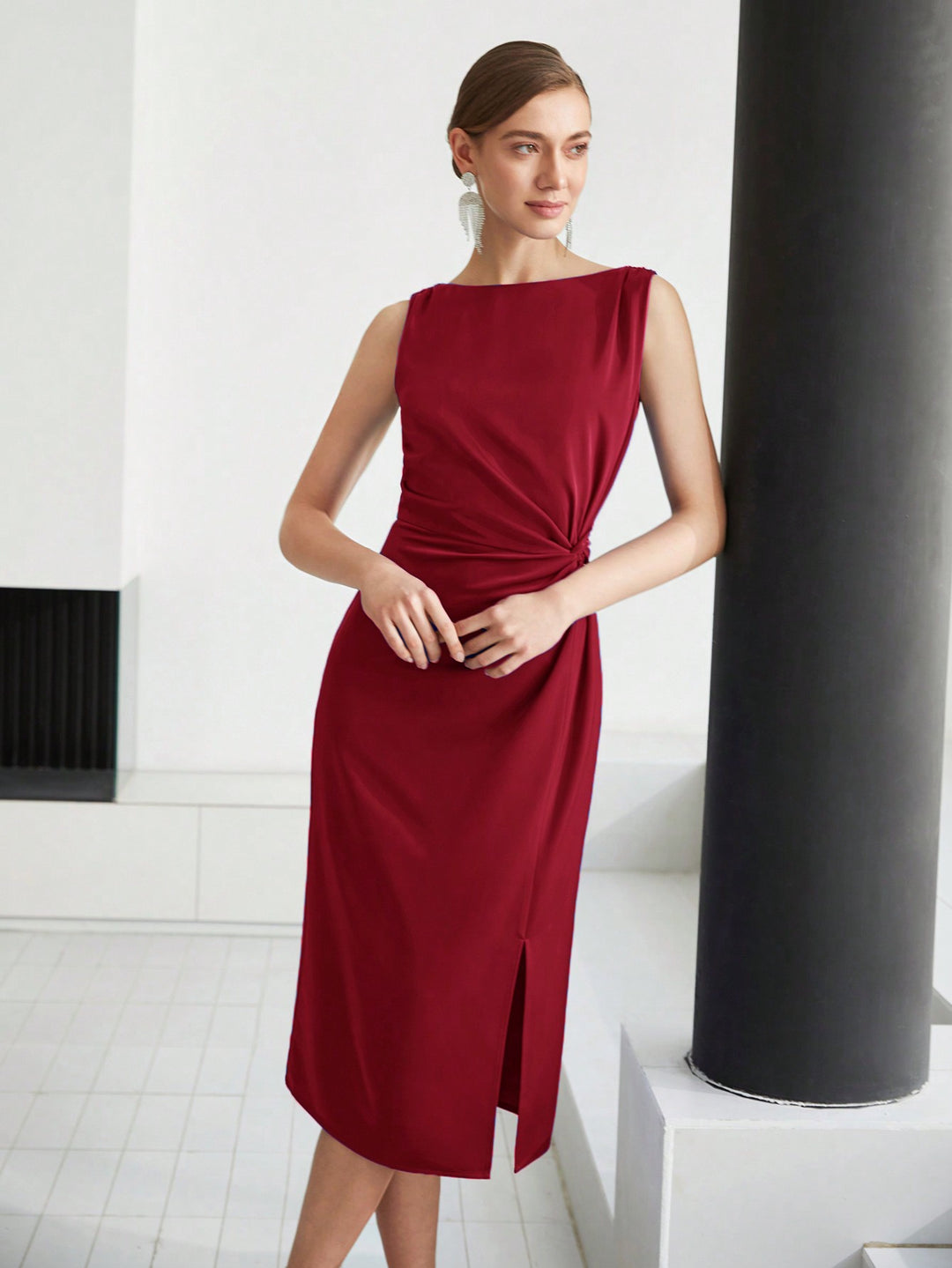 Rochie midi SHEIN, roșu