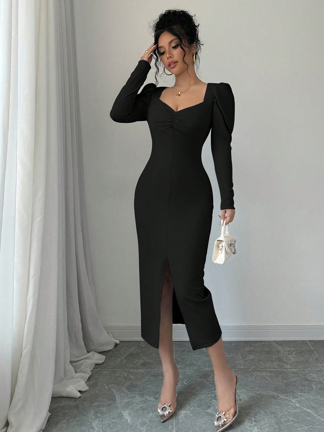 Rochie midi SHEIN, negru