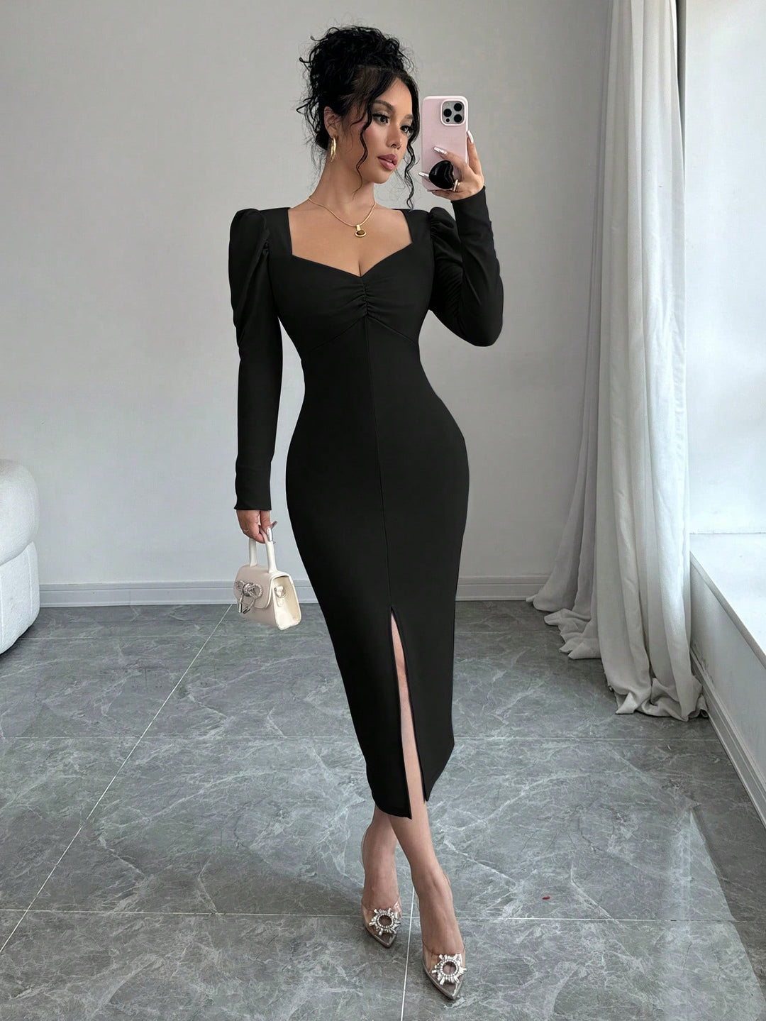 Rochie midi SHEIN, negru