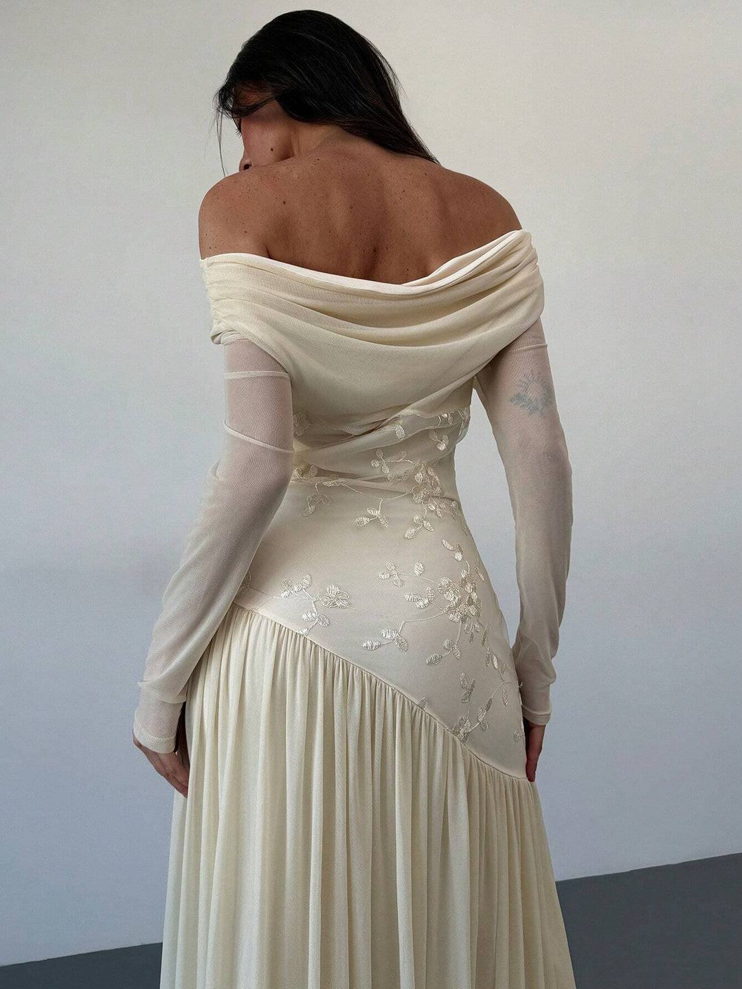 Rochie maxi SHEIN, crem