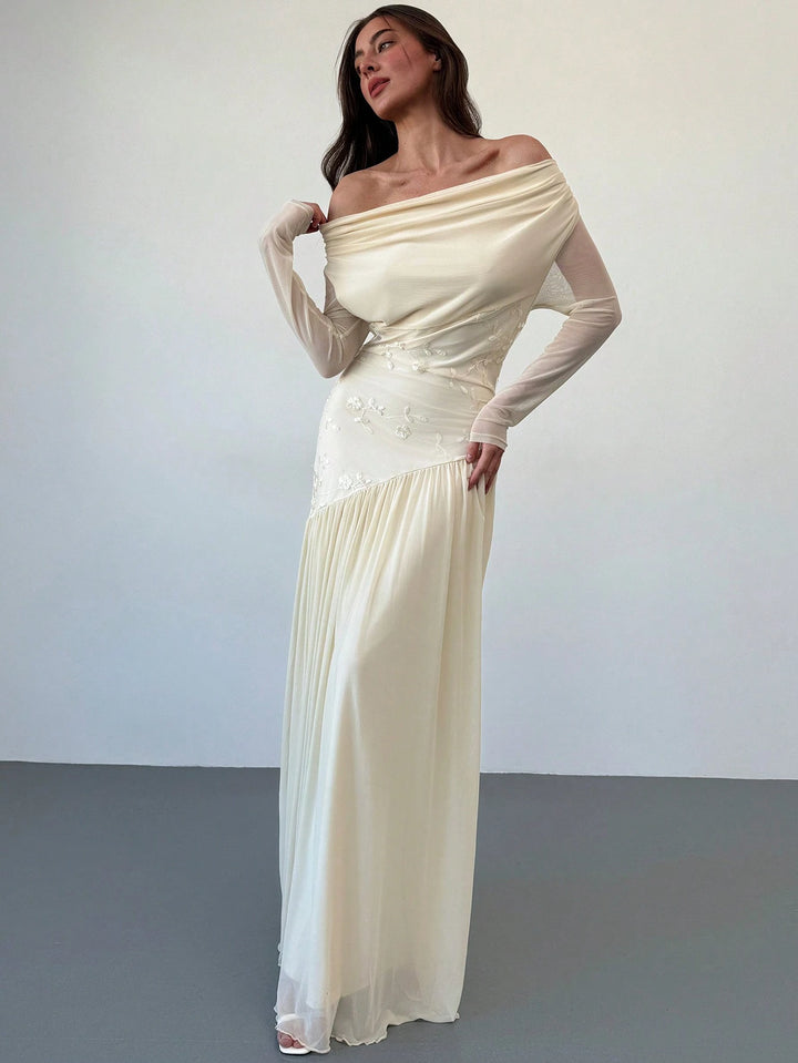 Rochie maxi SHEIN, crem