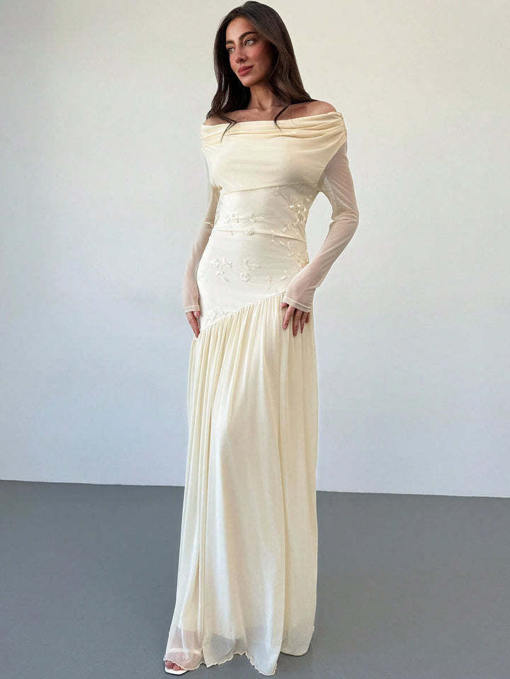 Rochie maxi SHEIN, crem