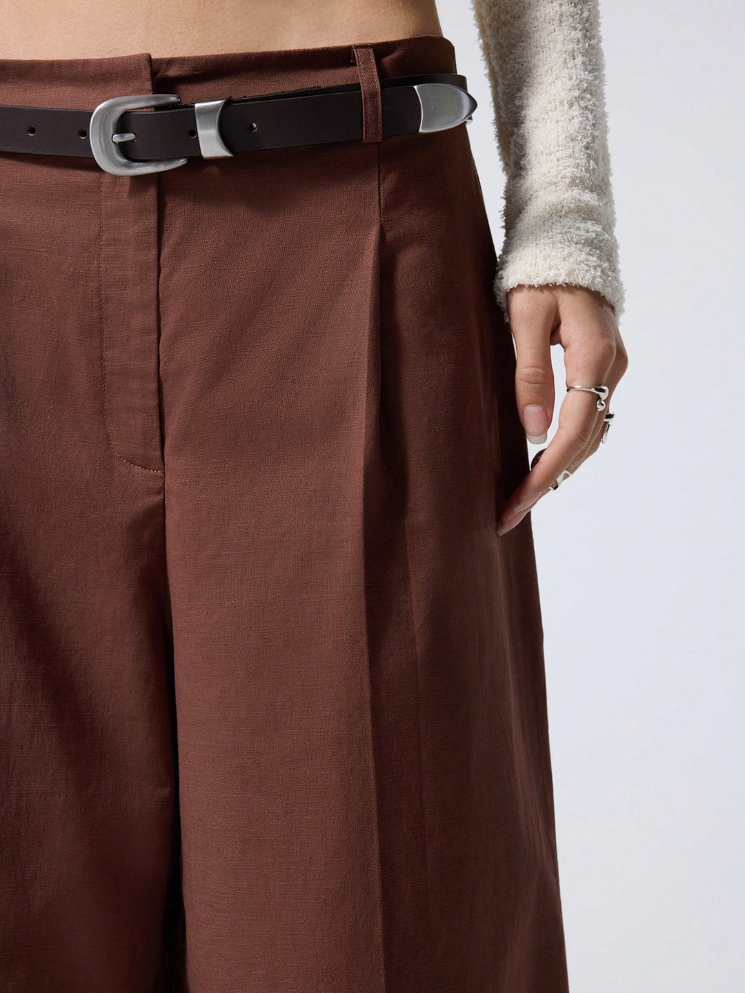 Pantaloni SHEIN, maro