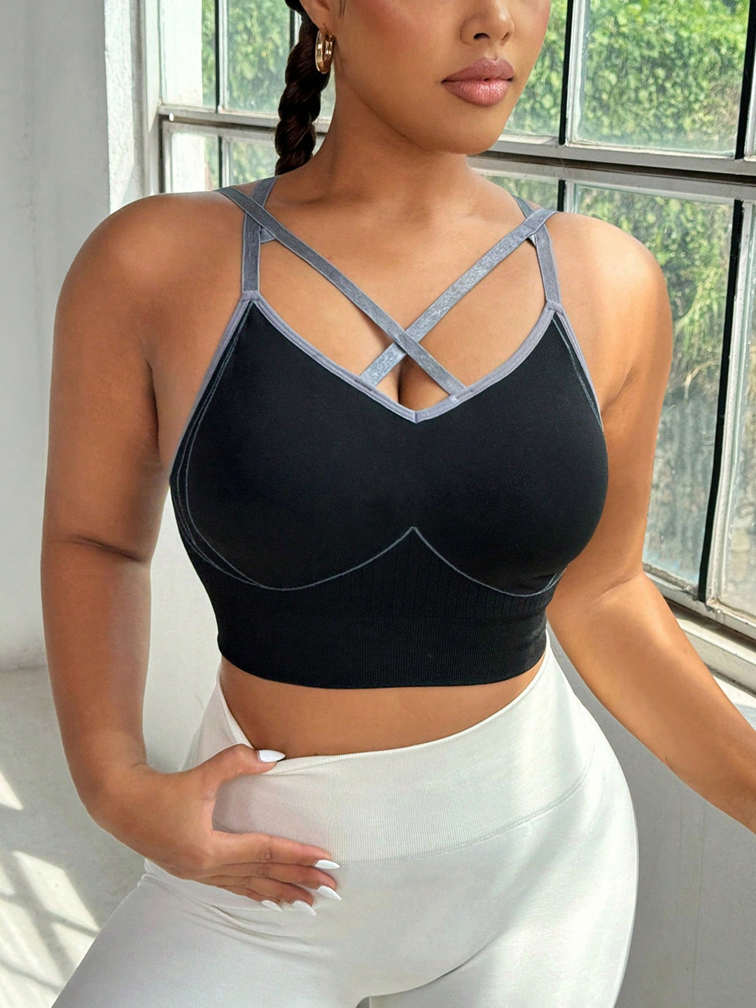Sutien sport SHEIN, negru