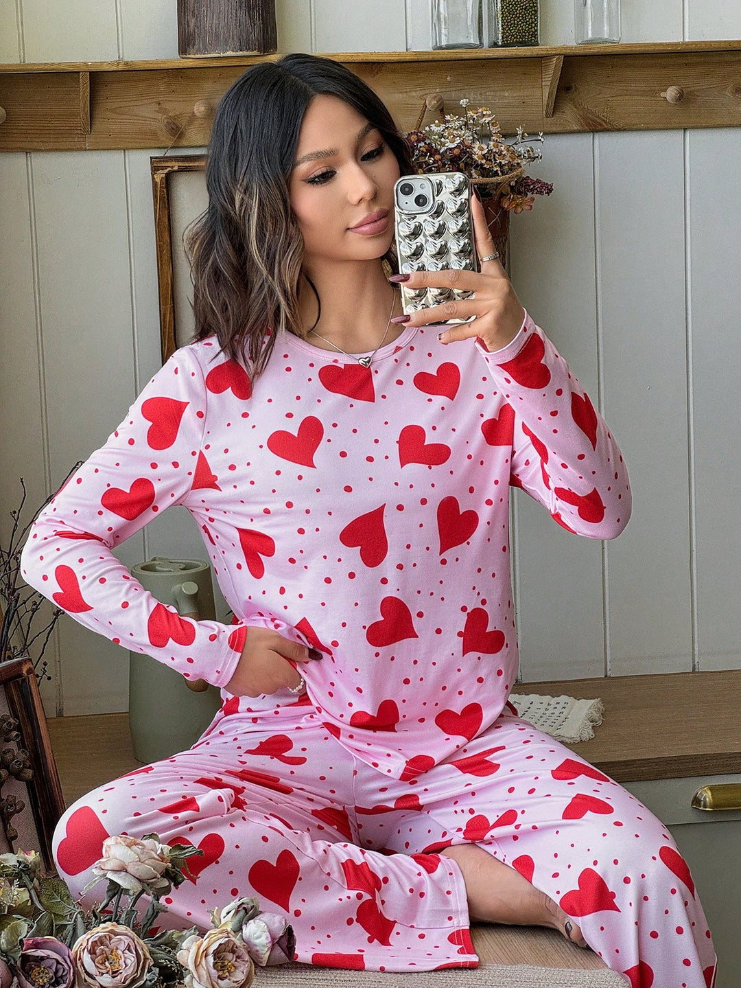 Pijama SHEIN, roșu