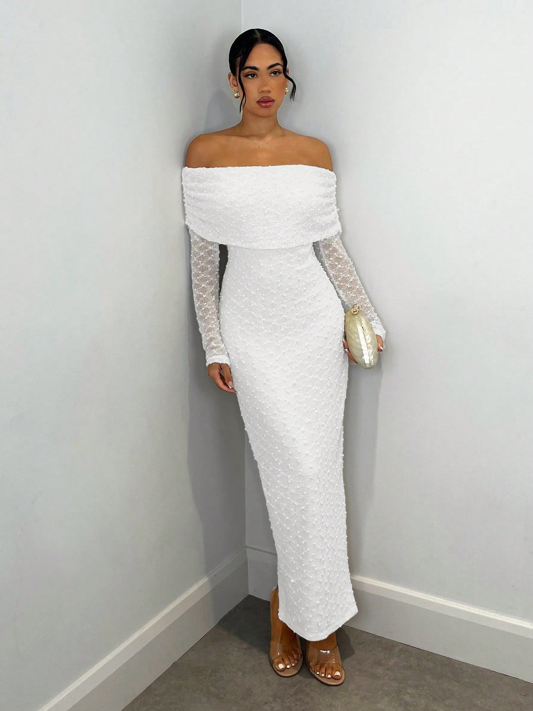 Rochie maxi SHEIN, alb