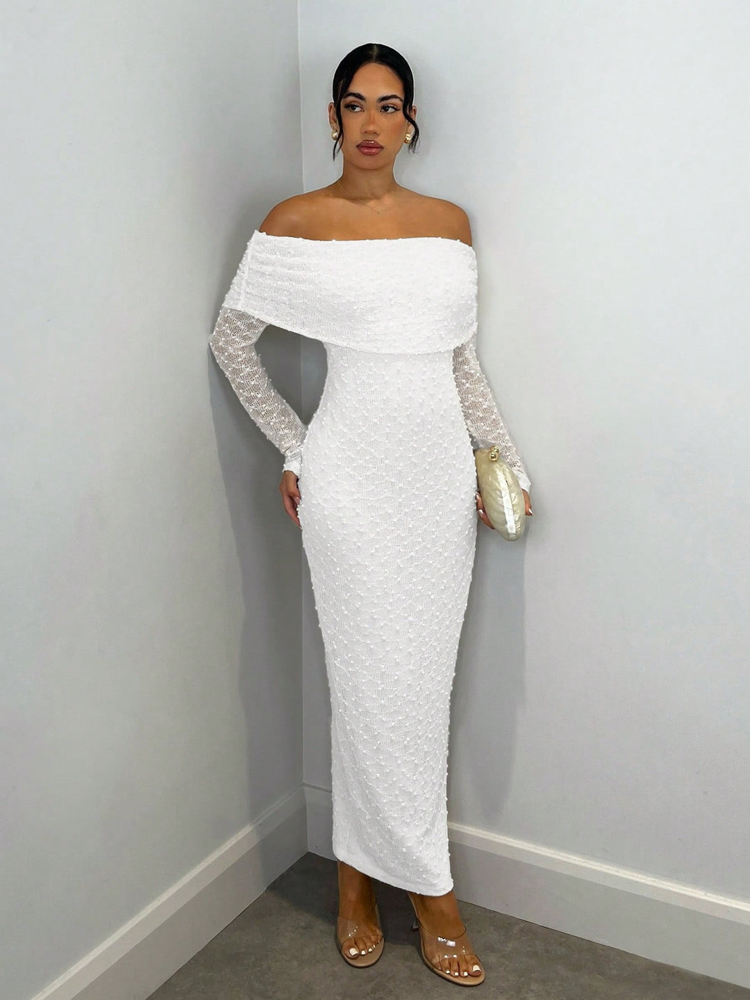 Rochie maxi SHEIN, alb