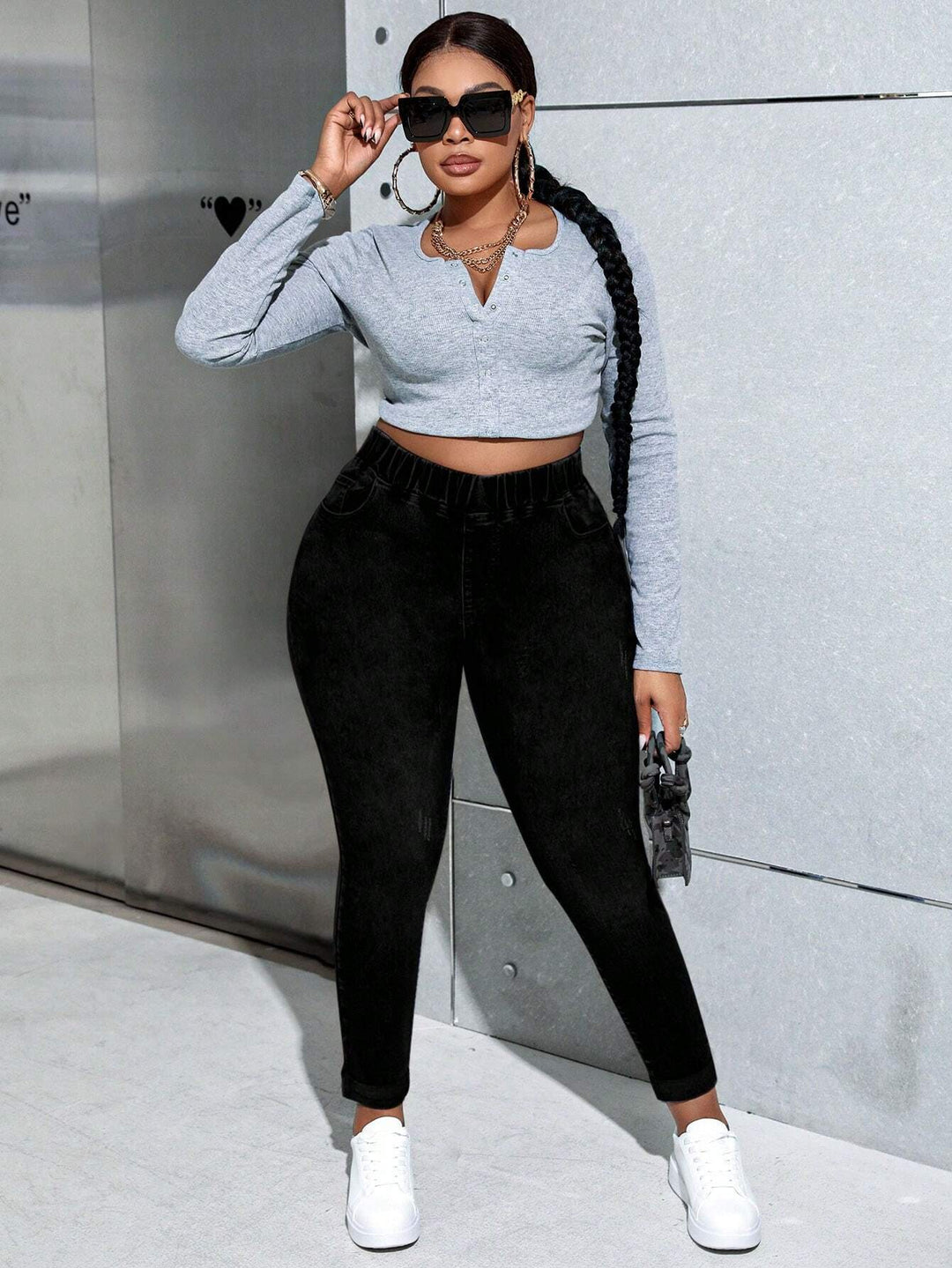 Jeans SHEIN, negru