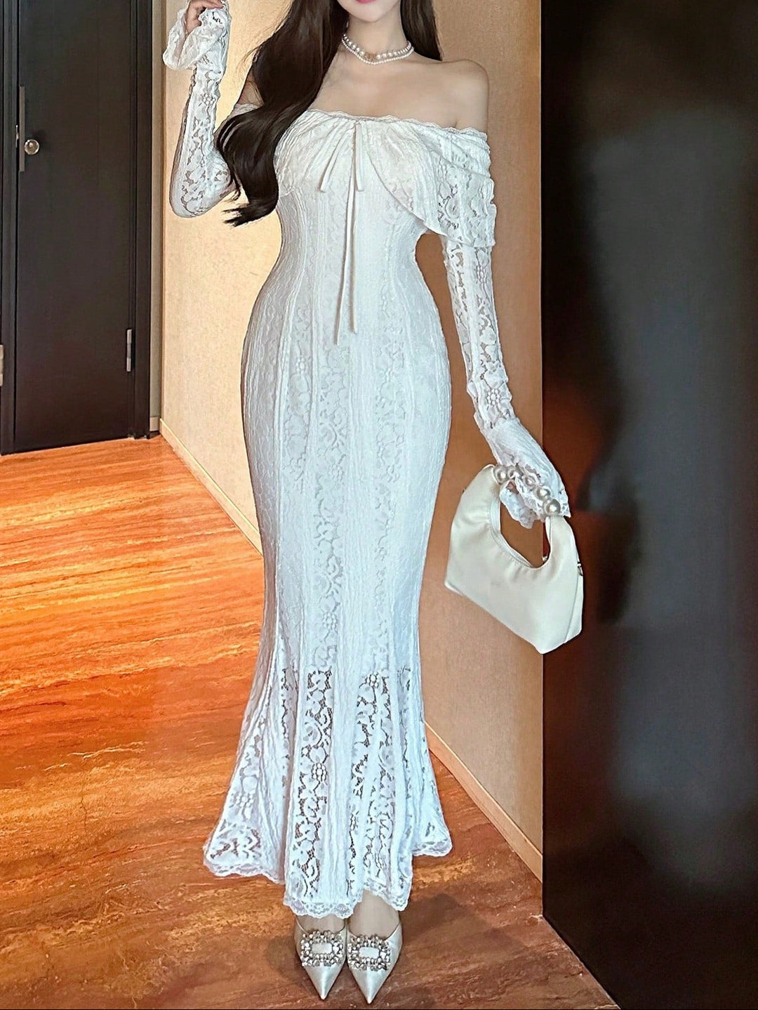 Rochie maxi SHEIN, alb